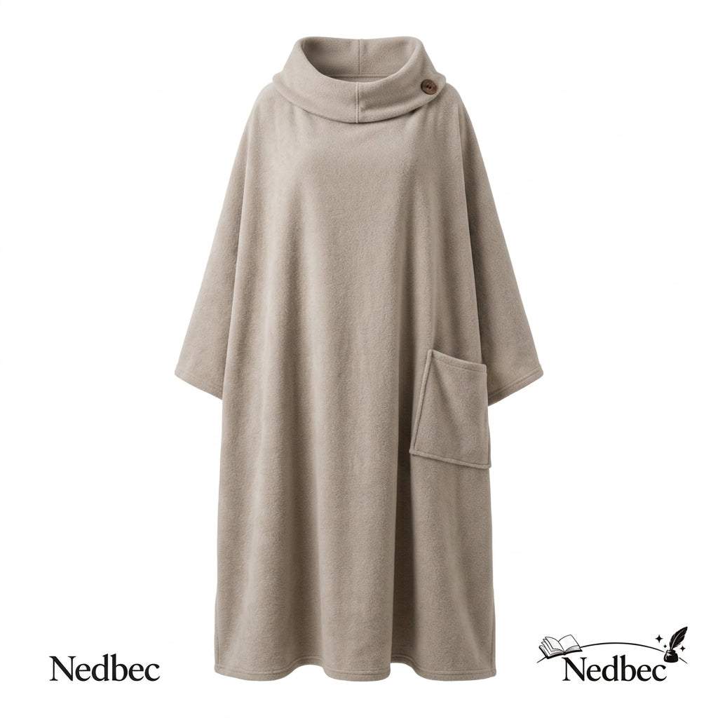 Nedbec Wearable Reading Blanket with Built-in Pockets, Hands-Free Cozy Shoulder Drape Wrap Blanket for Reading, Lounging, Sofa, Chair, Bedroom, Travel, Gifts for Women